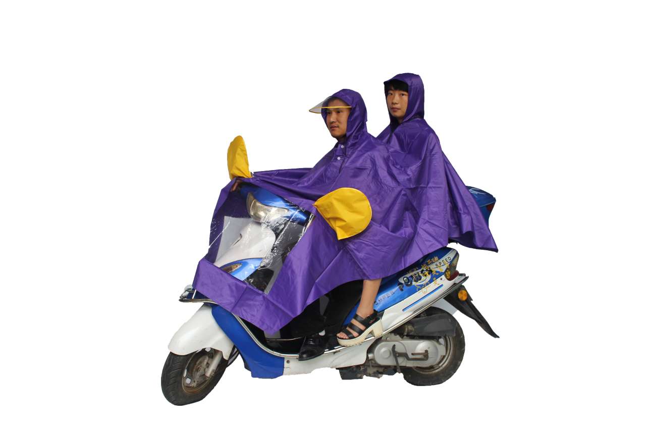 Motorcycle, electric bike, double raincoat