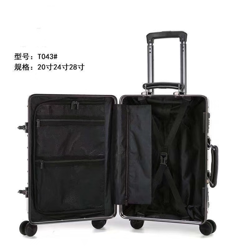 Kangaroo T041# Suitcase, 20-inch, 24-inch, 28-inch complete set of irregular-shaped frame, aluminum frame, universal wheels, alloy silent wheels, business and leisure carry-on suitcase, student suitcase undefined