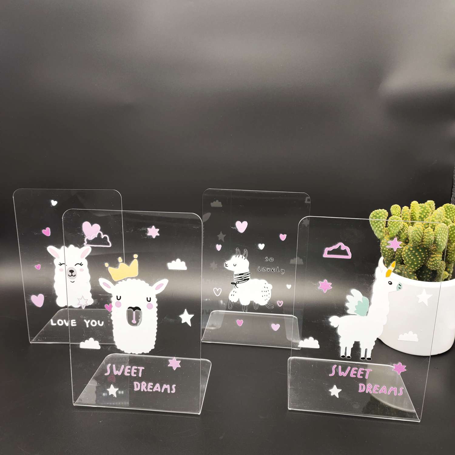 Transparent acrylic alpaca bookcase undefined