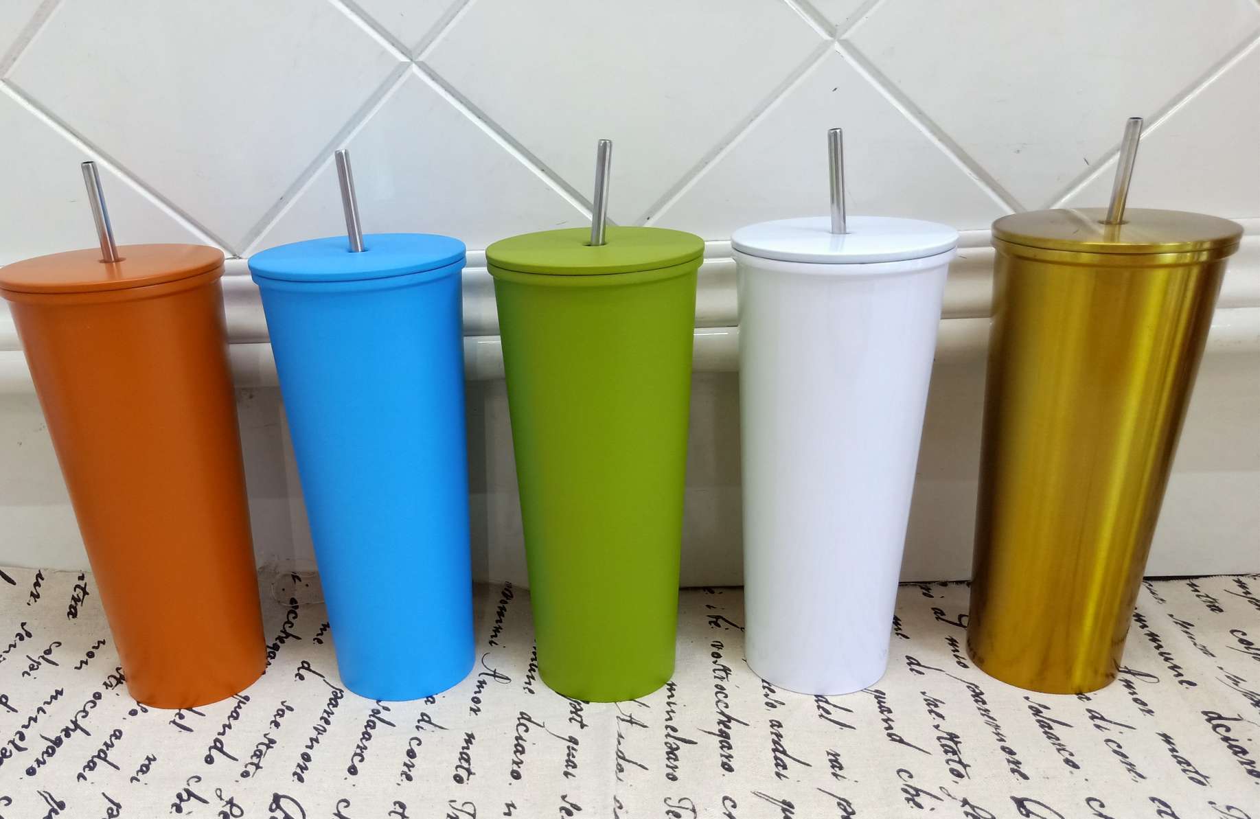 优质环保不锈钢双层真空保温保冷咖啡吸管杯产品图