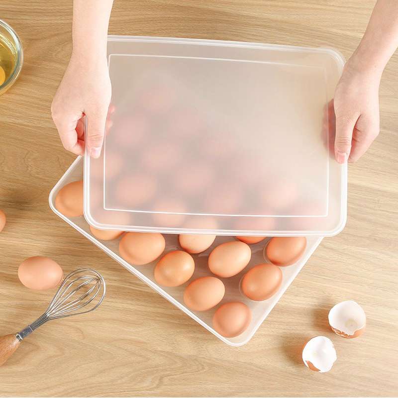【鸡蛋收纳盒塑料蛋托冰箱鸡蛋保鲜盒鸡蛋收纳盒带盖  带八 8911详情图4