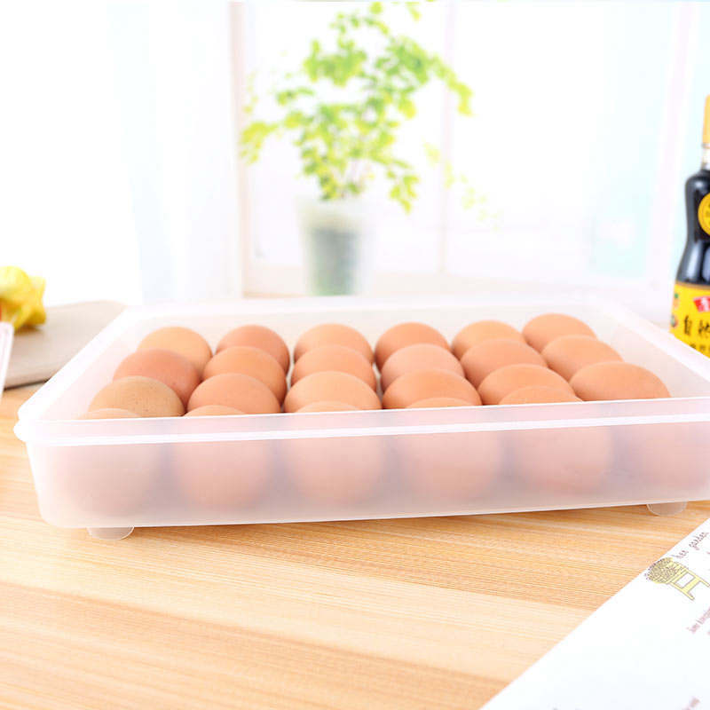 【鸡蛋收纳盒塑料蛋托冰箱鸡蛋保鲜盒鸡蛋收纳盒带盖  带八 8911详情图3