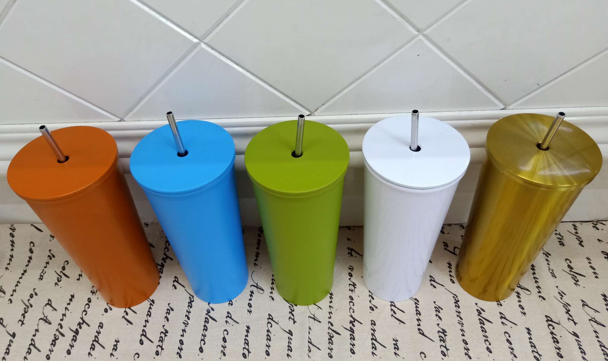 优质环保不锈钢双层真空保温保冷咖啡吸管杯细节图