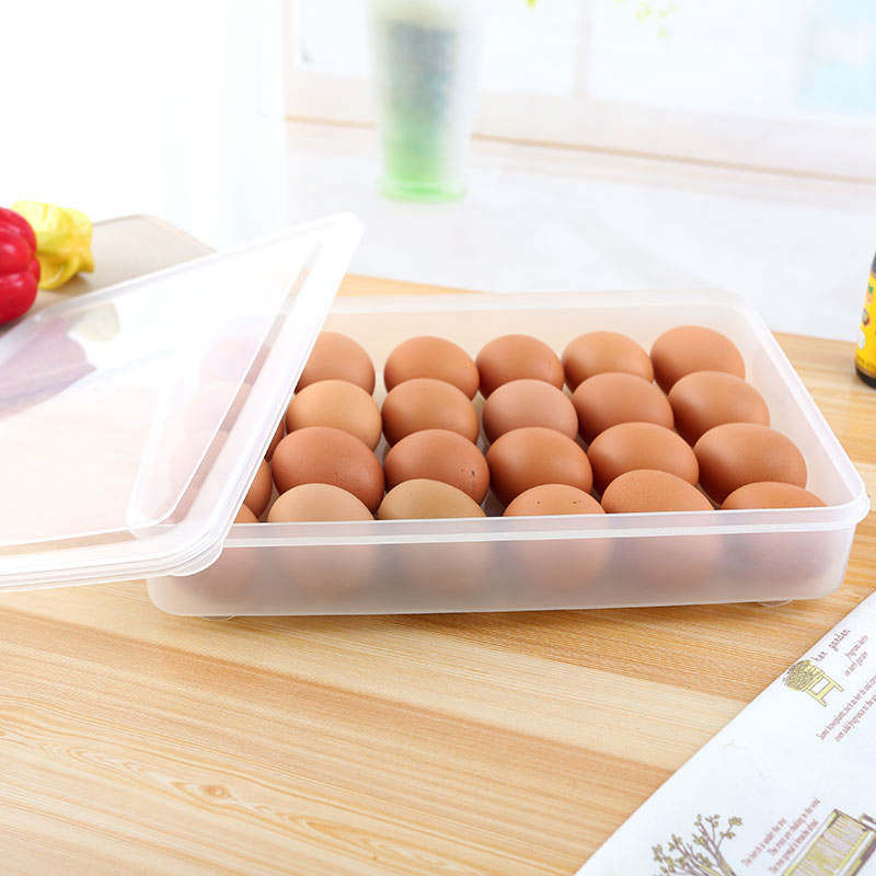 【鸡蛋收纳盒塑料蛋托冰箱鸡蛋保鲜盒鸡蛋收纳盒带盖  带八 8911