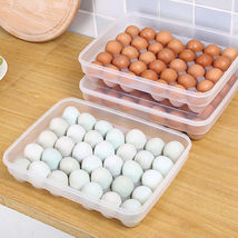 鸡蛋冰箱保鲜盒加大号多层叠加食物收纳盒厨房透明包装盒托盘  塑3712鸡蛋盒