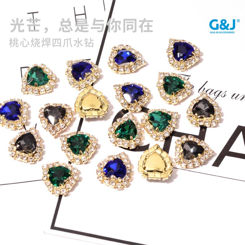 Inner diameter water drop 10*14MM, white shape welded edge crystal glass, hand-sewn diamond claws, diamond claws, diamond edge claw chain, diy headwear and hair accessory undefined