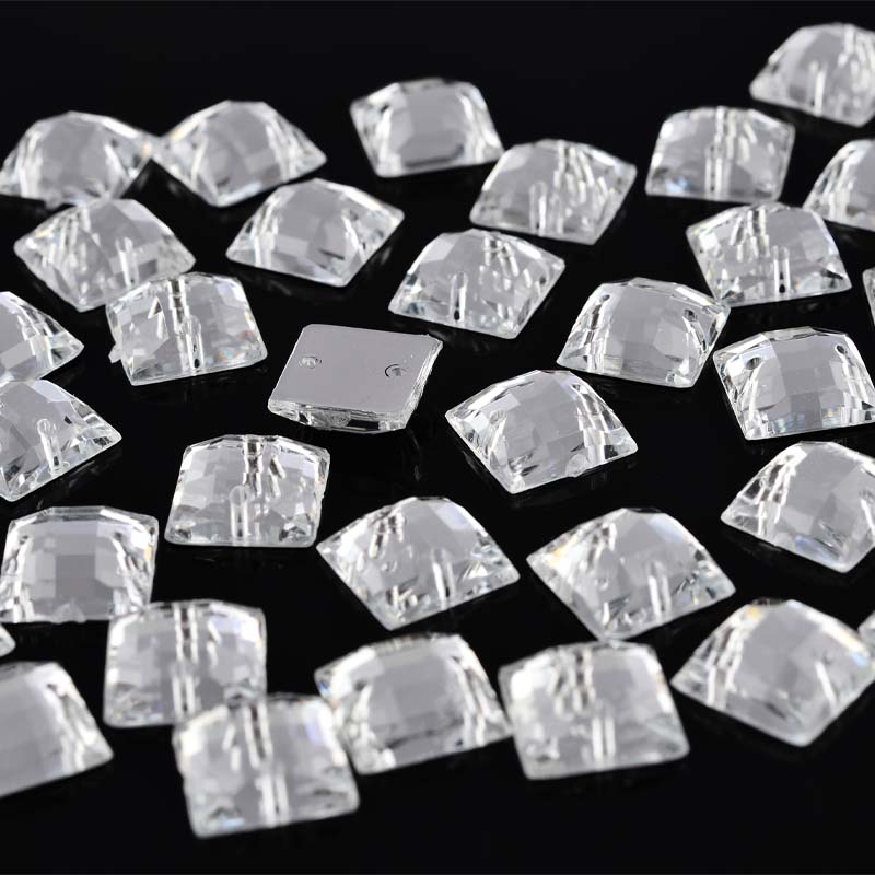 Wholesale acrylic drill 8*8 square with double holes, white, 2000 sets, imitation Taiwan square with double holes hand-sewn drill, diy clothing and accessory materials factory undefined