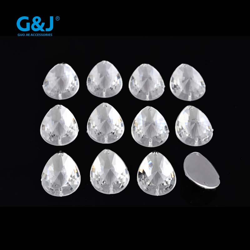 Imitation Taiwan HW10x14 pointed surface satellite surface double hole 1000 set acrylic drill water drop flat bottom satellite surface acrylic drill water drop pointed surface double hole details Picture