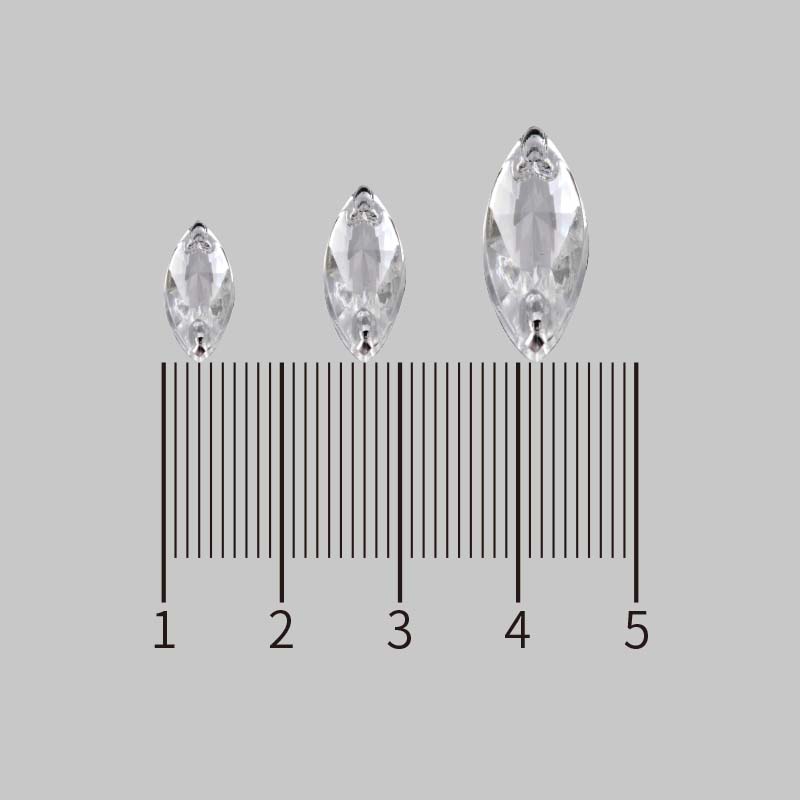 Taiwan PW7*15 horse eye satellite face pointed face Double Hole 2000/ package imitation Taiwan acrylic drill horse eye pointed face flat bottom drill double hole drill Irregular shape drill chamfered face wedding dress and evening dress hand-sewn drill Application Scenario
