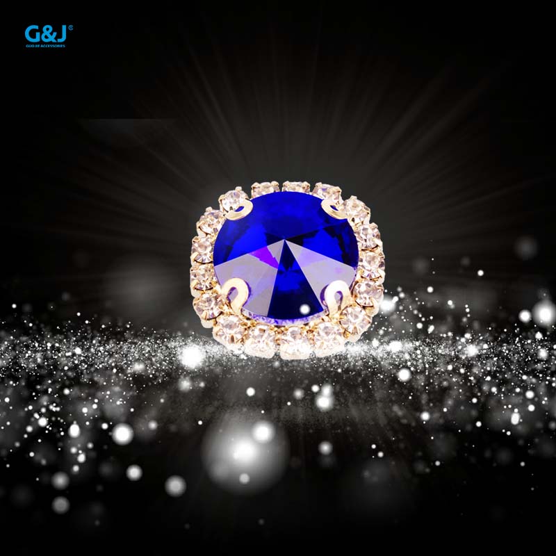 Round inner glass large drill 12MM size white glass drill crystal clasp round satellite claw drill claw chain edge four-hole hand-sewn clothing drill DIY headwear accessory undefined