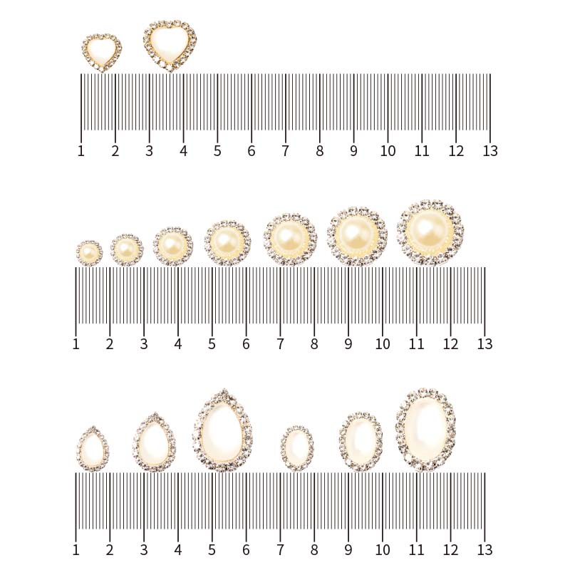 Pearl 16 with inner diamonds, large and small white pearls in stock, hot sale, cat's eye stone pearl edge claw chain wholesale, diy diamond-encrusted hair accessories, headwear accessories, nail art diamonds Item Picture