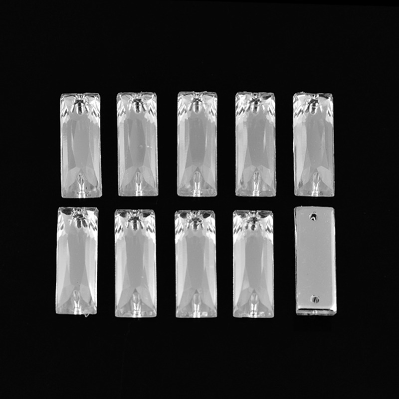 FM8*24 long strip right-angle flat double-hole 500 sets/packs, imitation Taiwan acrylic drill 5*10-10*40 long strip flat double-hole clothing, wedding dress, shoes, hats, headwear hand-sewn drill factory Item Picture