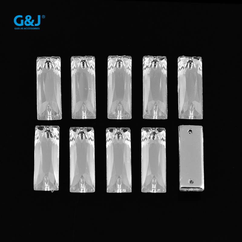 FM8*24 long strip right-angle flat double-hole 500 sets/packs, imitation Taiwan acrylic drill 5*10-10*40 long strip flat double-hole clothing, wedding dress, shoes, hats, headwear hand-sewn drill factory undefined