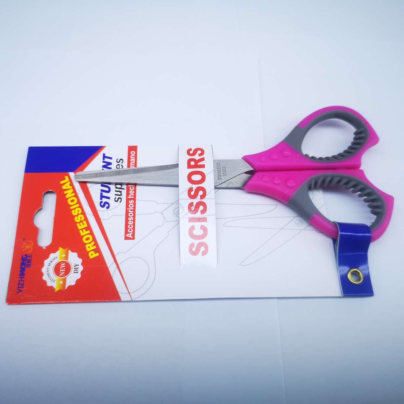 Yizhiwang 7055-D nail card Scissors, three-color mixed package, 24 pieces in one middle box, product size 14*6.7. pic 2