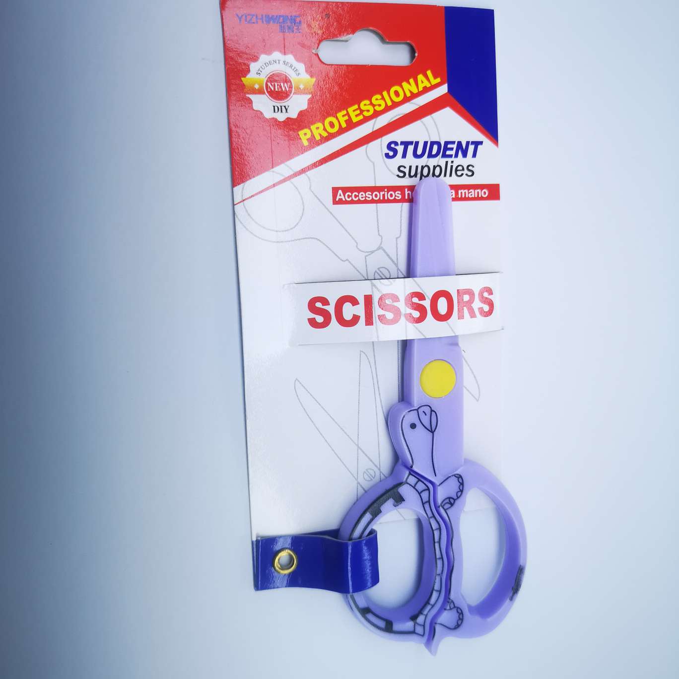 益智王7017D钉卡剪刀，24个一盒，每盒混色，产品尺寸12.2*5.2详情图2