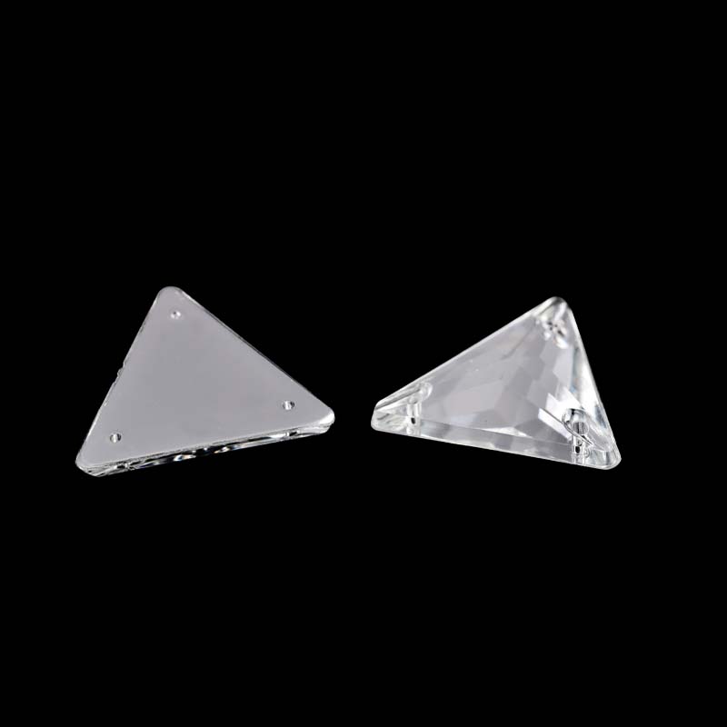 Wholesale of hand-sewn acrylic diamond for clothing and accessories, featuring 16*16mm triangular three-hole equilateral triangular sequins, 500 pieces Specification image