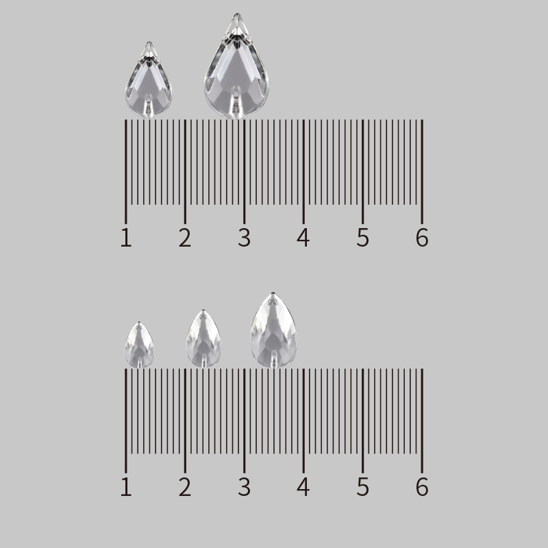 HC8*13 pointed head flat cut water drop double hole 2000/ package, white acrylic water drop flat cut surface flat double hole flat bottom drill, melon seed-shaped water drop drill, DIY clothing accessory undefined