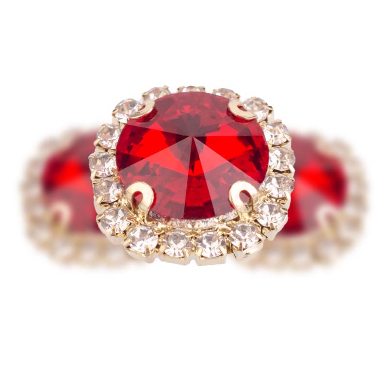 Round inner glass large drill 12MM size white glass drill crystal clasp round satellite claw drill claw chain edge four-hole hand-sewn clothing drill DIY headwear accessory Application Scenario