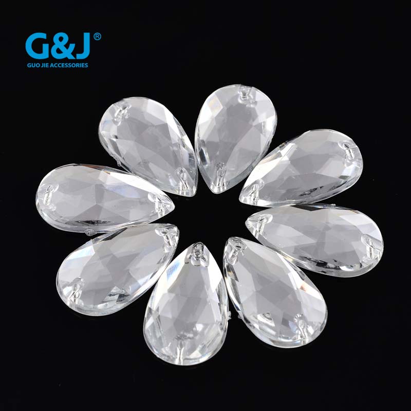 Water drop HV10.5*18MM 500/ bag DIY clothes, shoes, bags accessories acrylic drill hand-sewn drill White drill colored water drop pointed surface flat bottom double-hole drill hand-sewn drill undefined