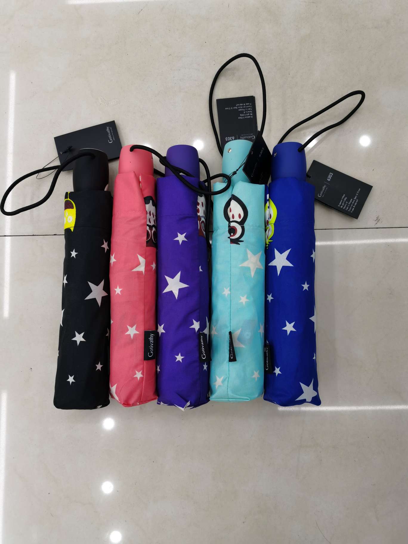 55x8k three-fold self-opening and closing aluminum frame windproof umbrella, item number 6303