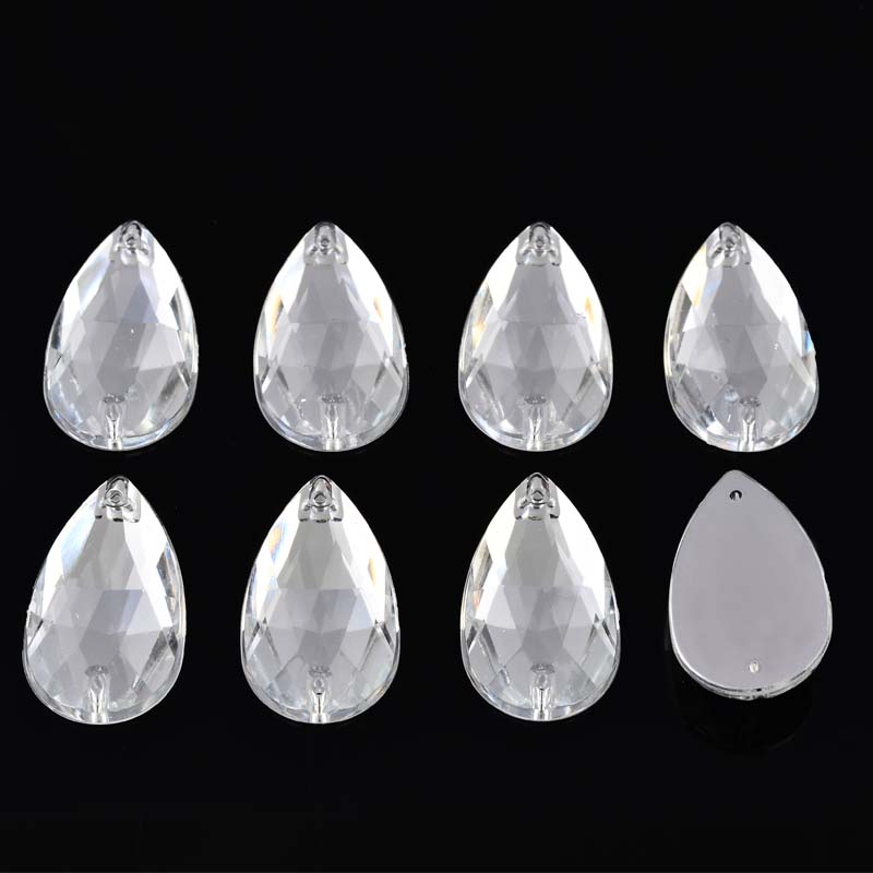 Water drop HV10.5*18MM 500/ bag DIY clothes, shoes, bags accessories acrylic drill hand-sewn drill White drill colored water drop pointed surface flat bottom double-hole drill hand-sewn drill Application Scenario