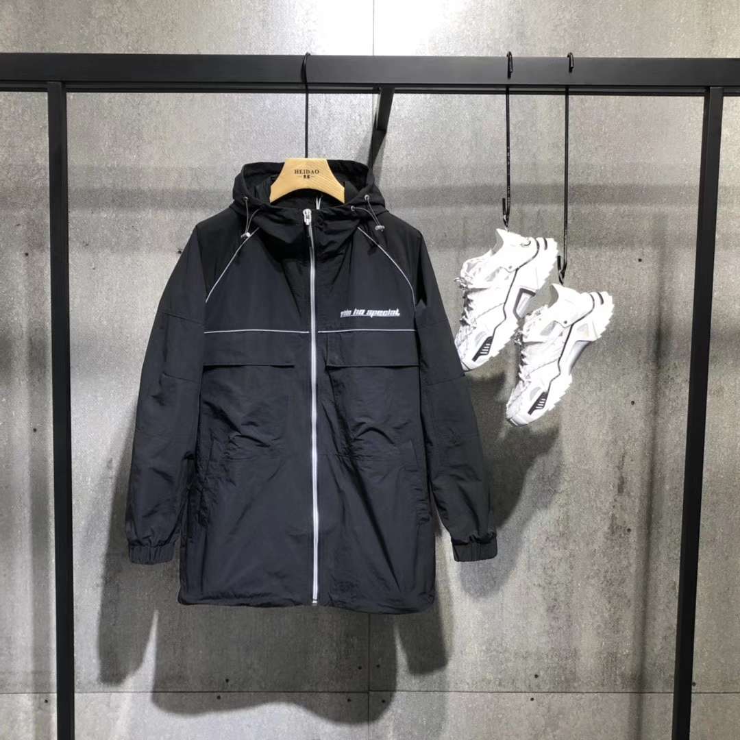 2020 autumn wear new men's fashion trend, plus long leisure windbreaker thumbnail