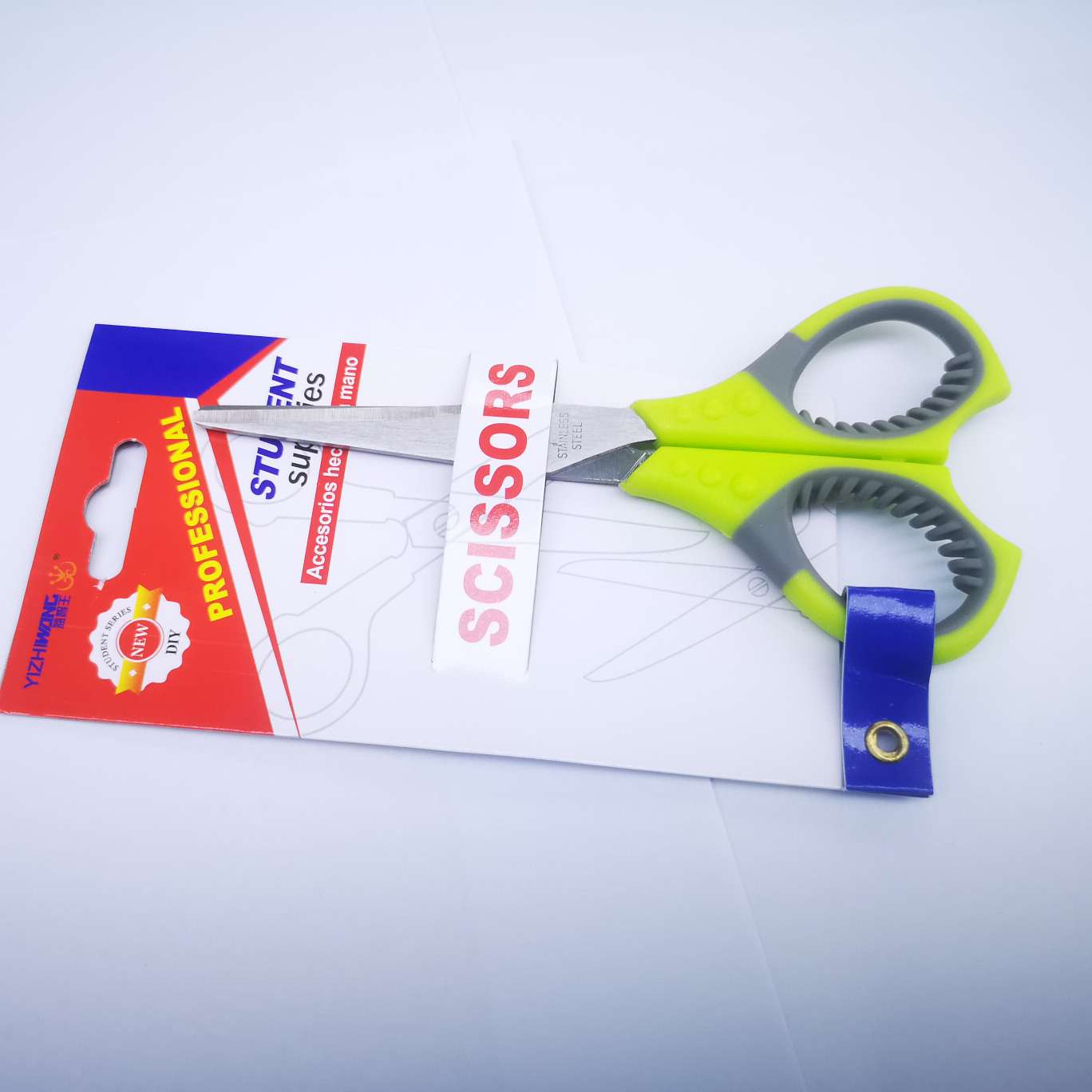 Yizhiwang 7055-D nail card Scissors, three-color mixed package, 24 pieces in one middle box, product size 14*6.7. pic 3