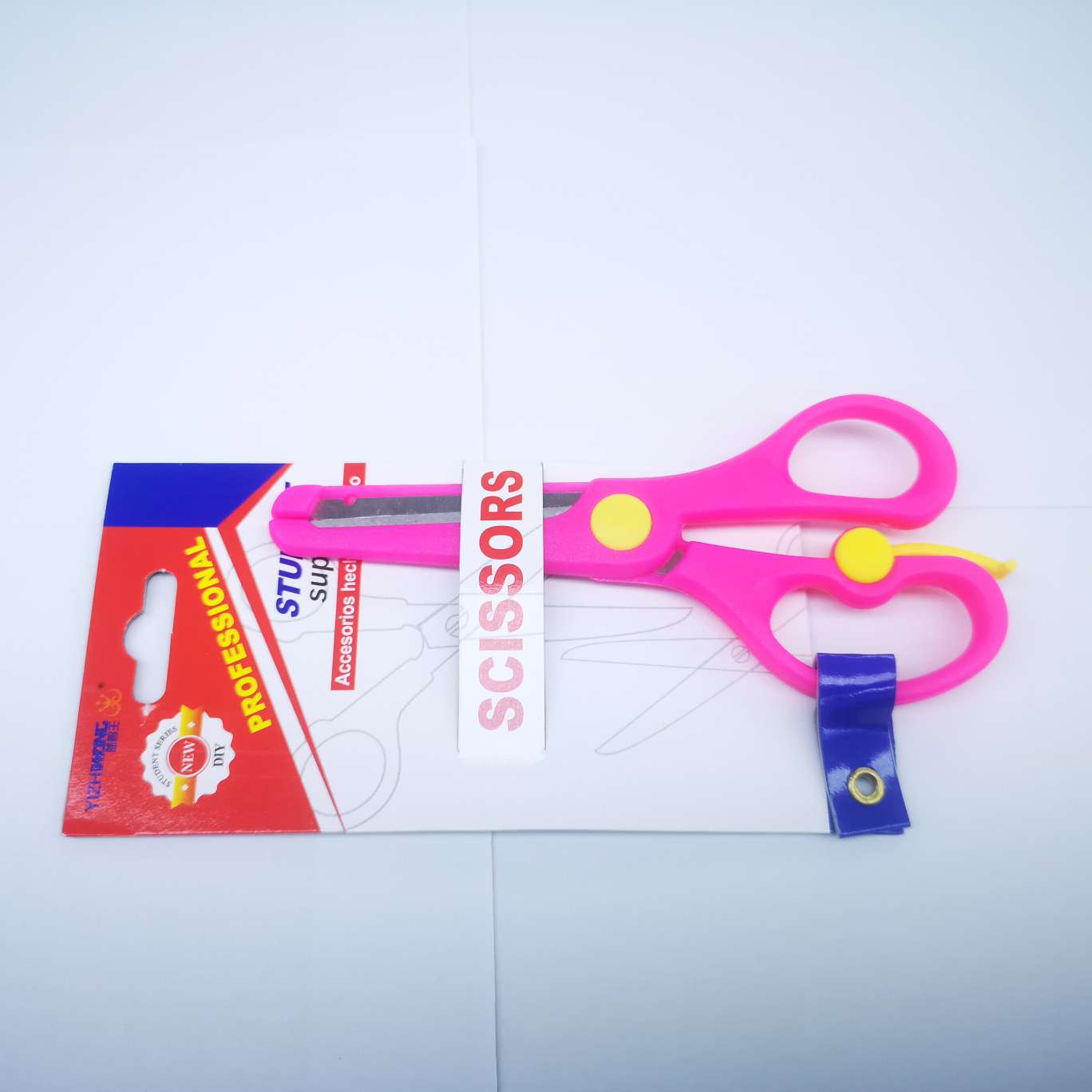 Yizhiwang 7009-D nail card Scissors, 24 pieces per box, each box mixed in color, product size 13.5*6 detail image 3