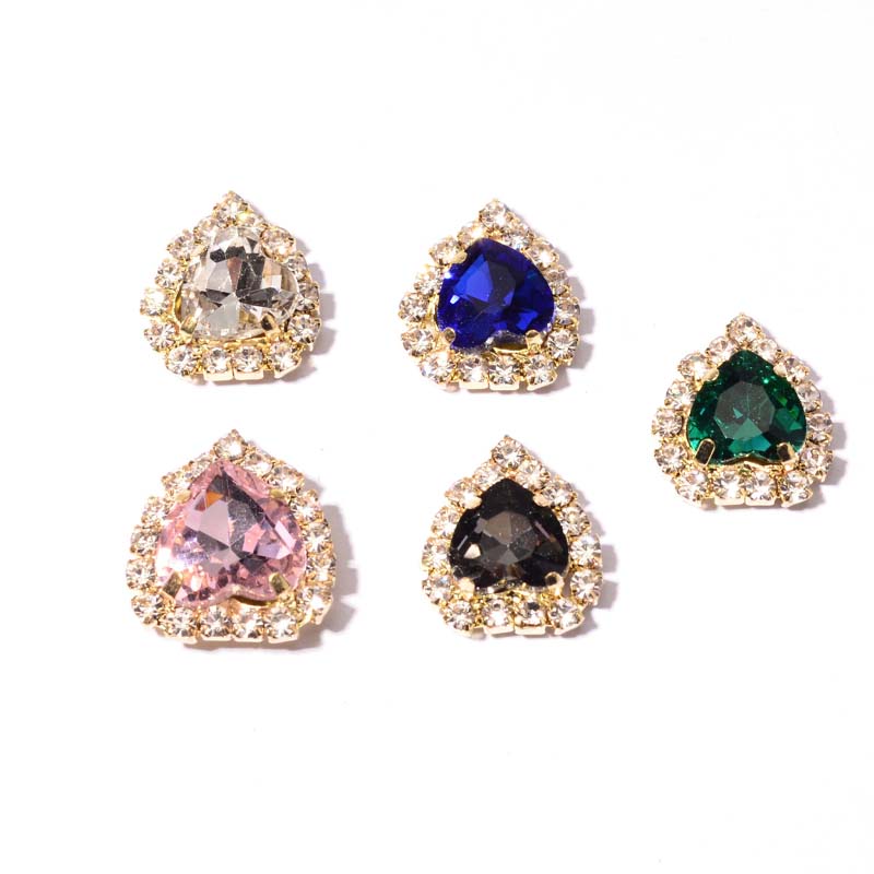 Inner diameter water drop 10*14MM, white shape welded edge crystal glass, hand-sewn diamond claws, diamond claws, diamond edge claw chain, diy headwear and hair accessory Specification image