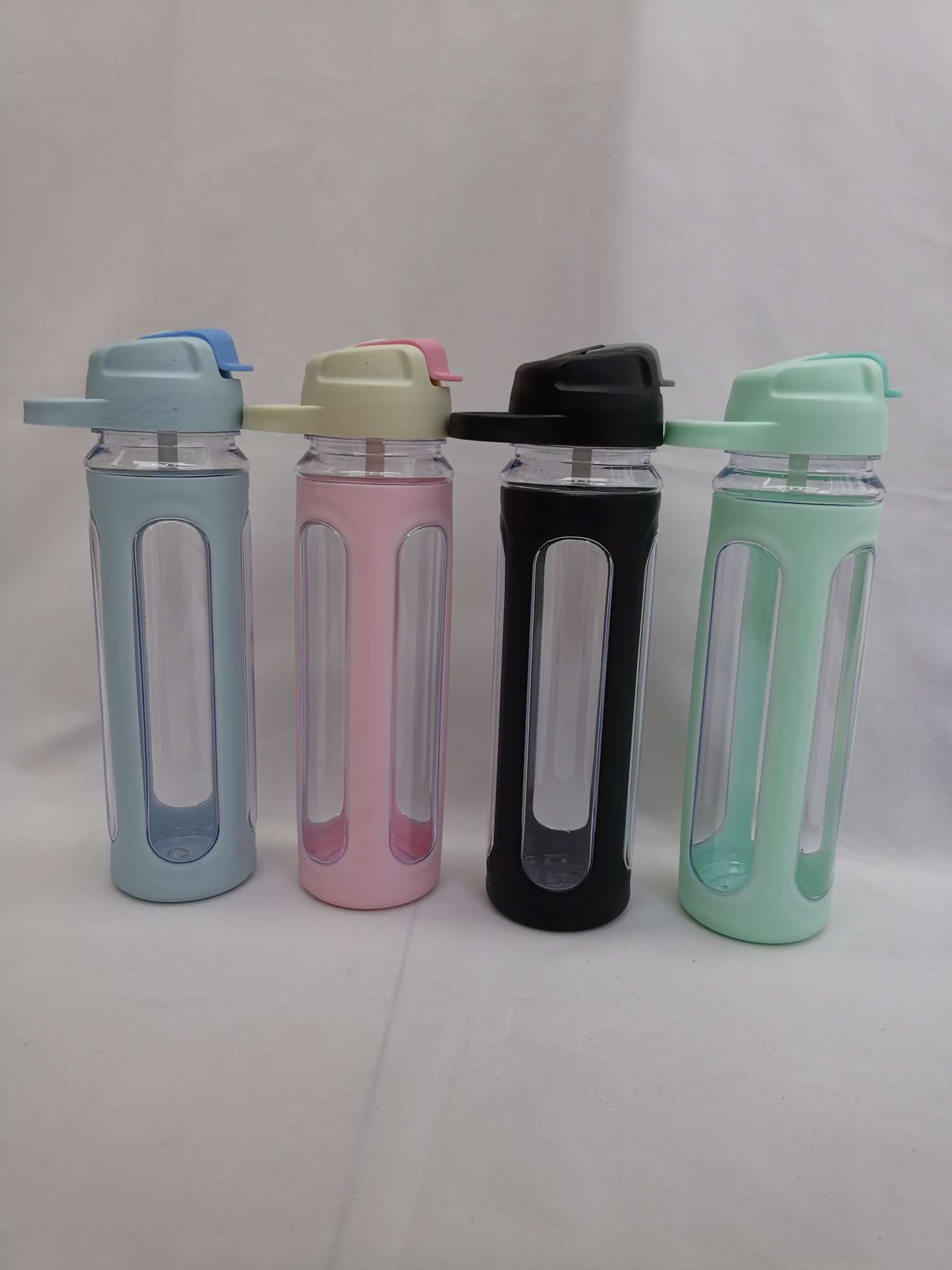 Creative and fashionable macaron-colored space cup, universal portable leak-proof plastic cup detail image 1