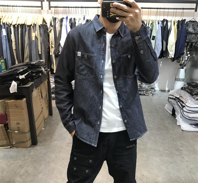 High quality autumn denim shirt, no pilling, no fading thumbnail