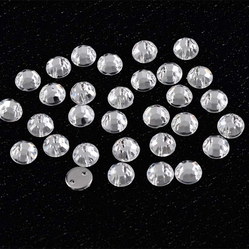 Taiwan C10 circular flat Double Hole 2000 set, white Taiwan acrylic drill, circular flat double hole hand-sewn acrylic drill, DIY wedding accessory drill Item Picture