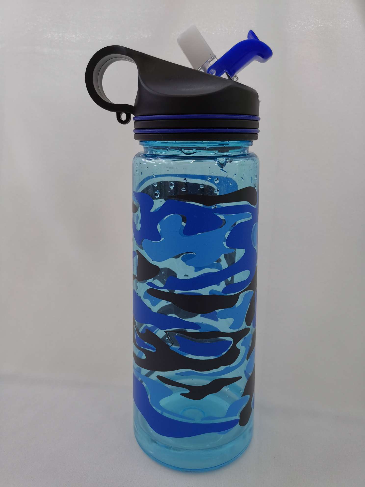 新款迷彩塑料杯户外便携运动水壶太空杯跨境专供热销外贸杯白底实物图