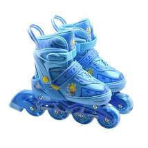 高鑫厂家溜冰鞋儿童 全套装闪光旱冰鞋 四码可调单排轮滑鞋儿童1705蓝