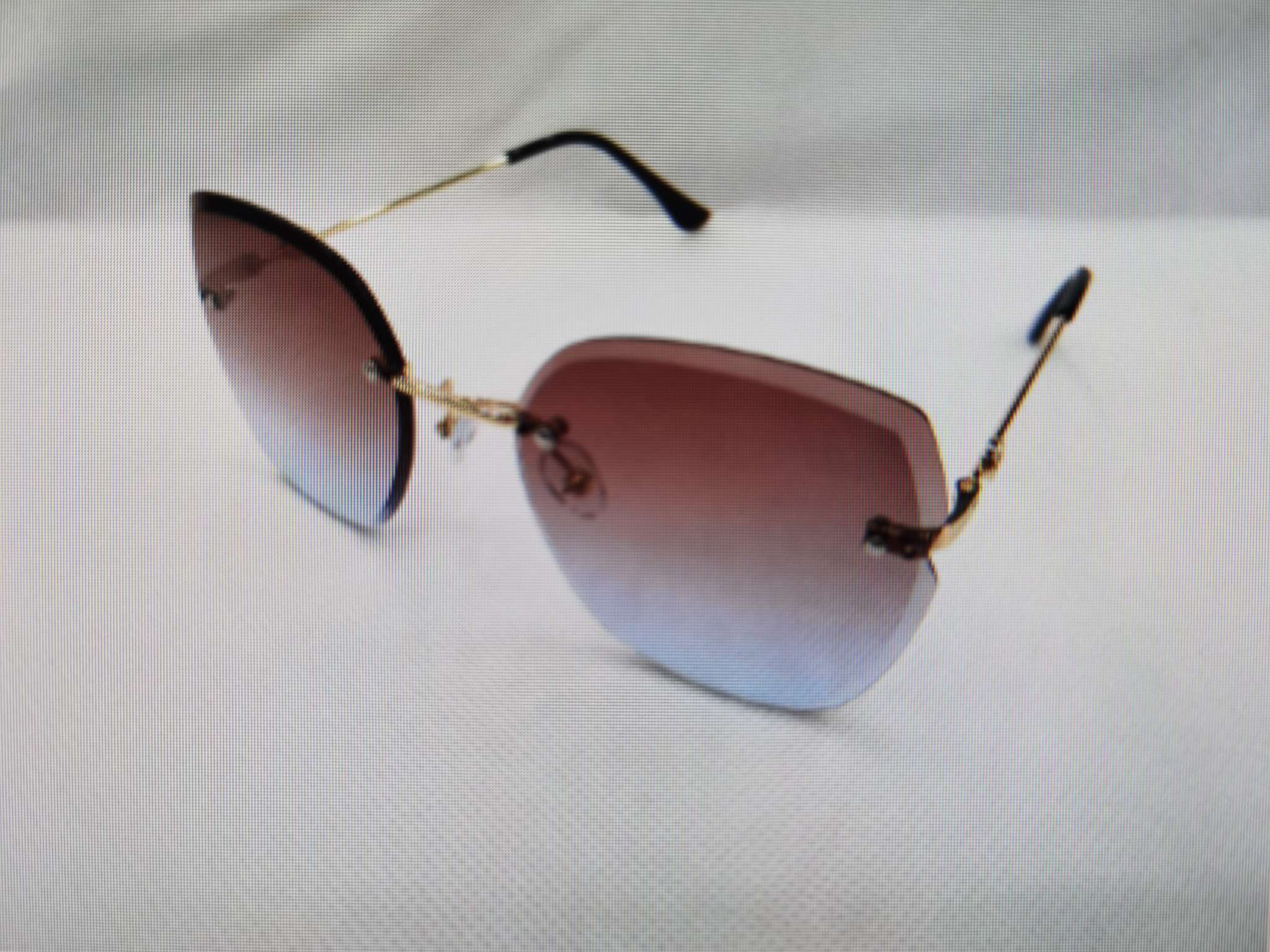 NC RT-1 Summer New Frameless Women's Sunglasses, fashionable and versatile ocean sunglasses, European and American Aviator sunglasses (multi-color mixed lenses) detail image 3