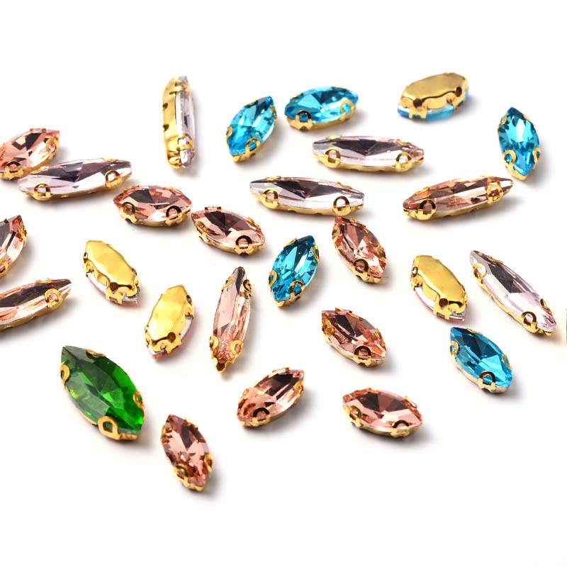 批发D形玻璃爪钻 5*10mm马眼耳朵爪钻 白色 手缝玻璃爪钻 DIY服饰配件详情图6