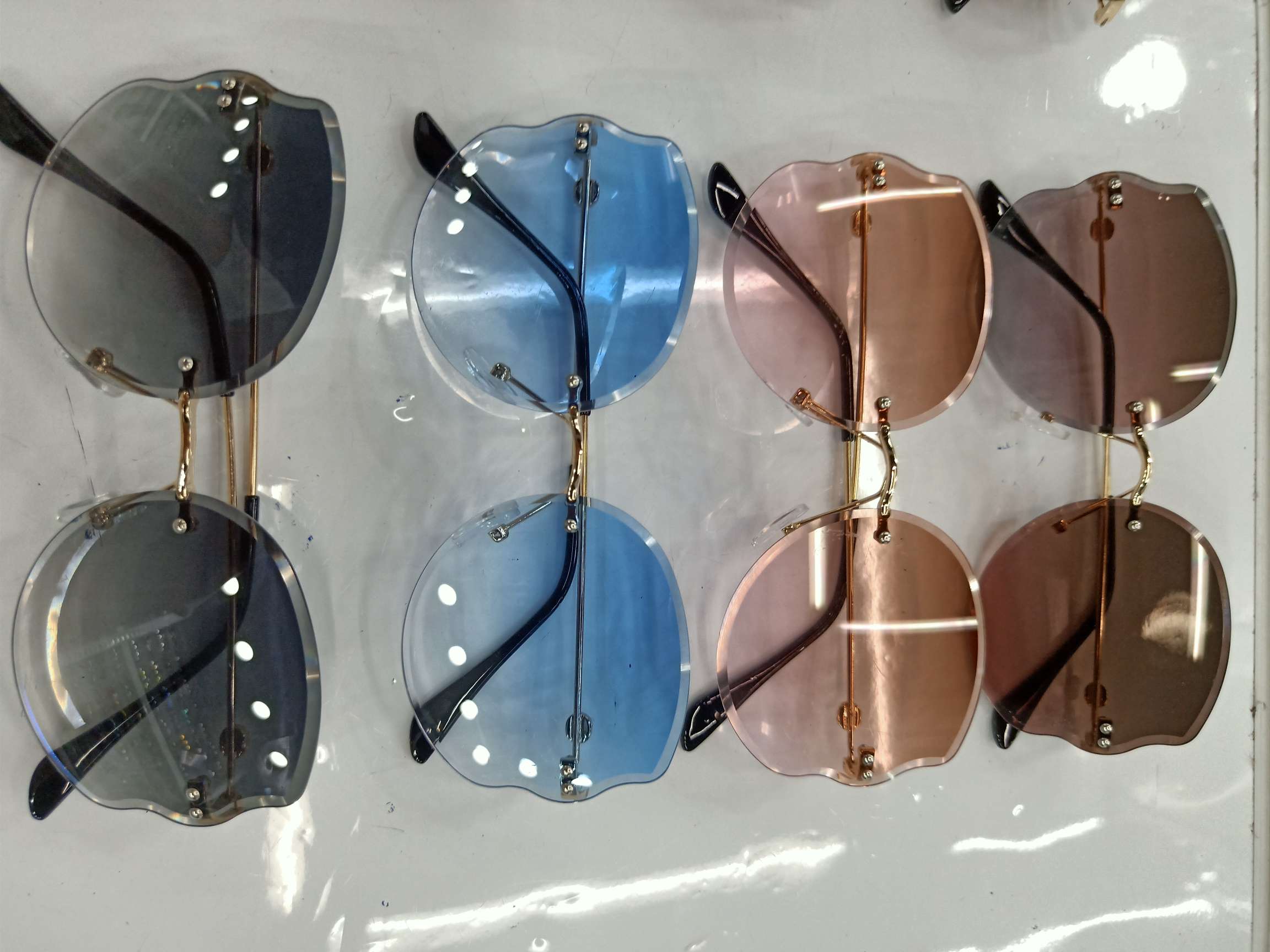 无框切边2019新款韩版潮复古太阳眼镜ins款长圆脸网红街拍墨镜女8012详情图4