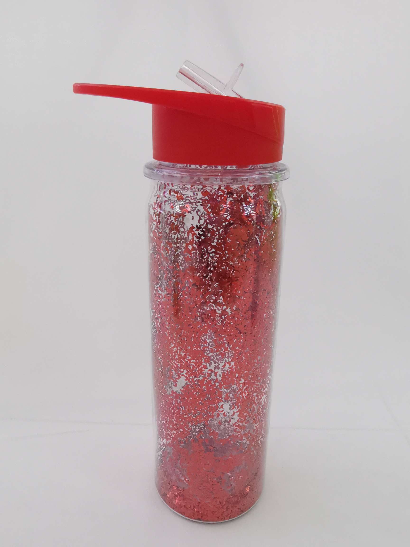 Creative and fashionable European-style double-layer sequined straight cup, glitter plastic straw cup factory direct sales Application Scenario