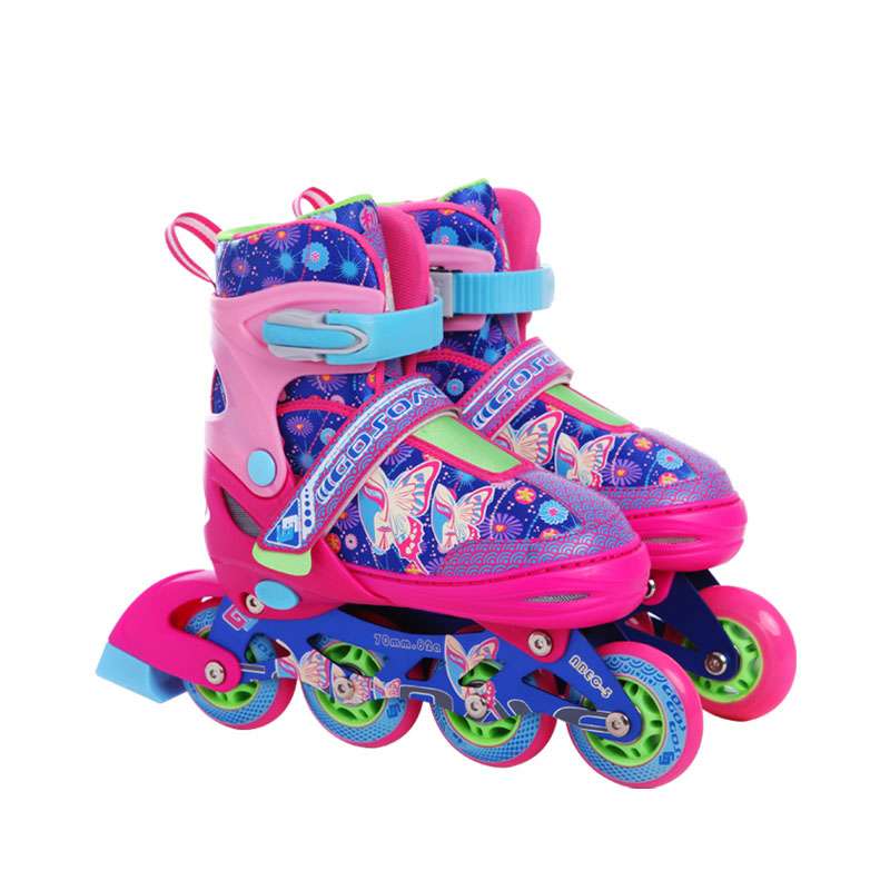 高鑫厂家溜冰鞋儿童 全套装闪光旱冰鞋 四码可调单排轮滑鞋儿童1605详情图1