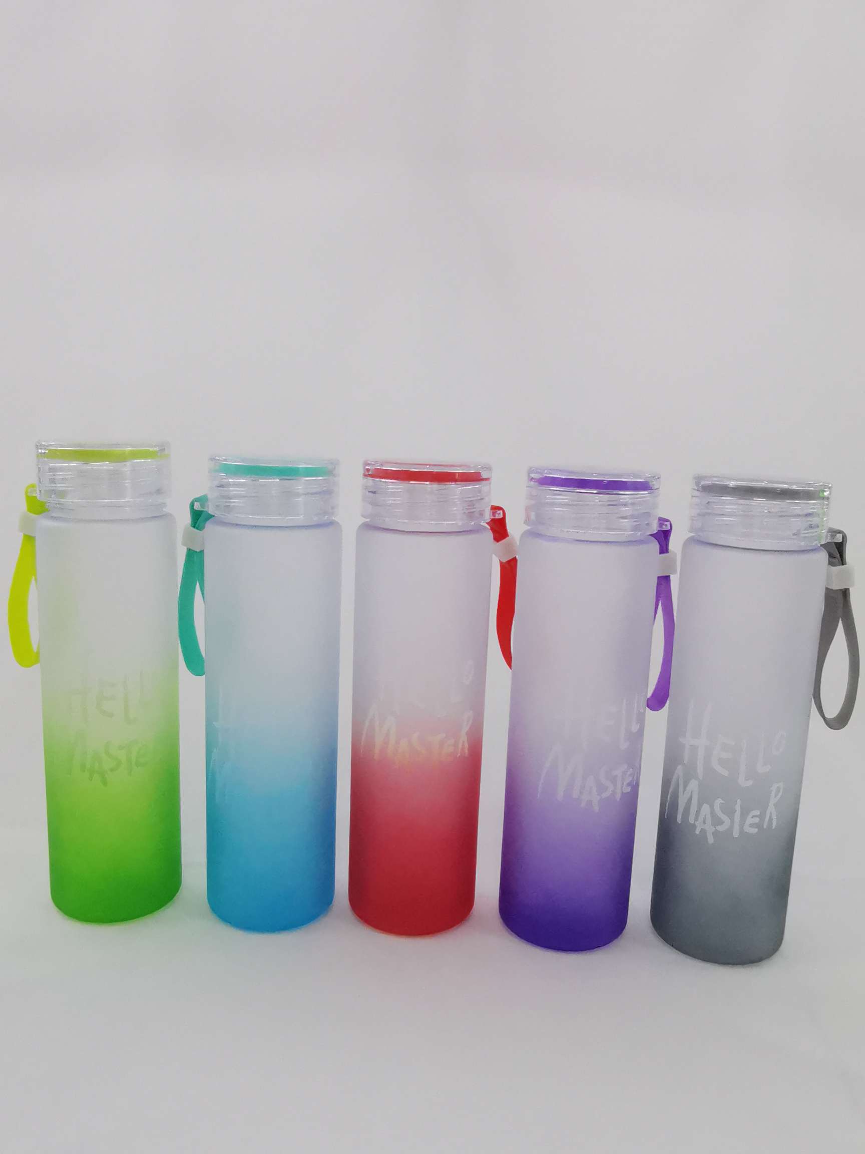 Fashionable gradient seven-color plastic cups, gift promotion cups, convenient couple water cups, customized factory direct sales, with LOGO printing available detail image 1