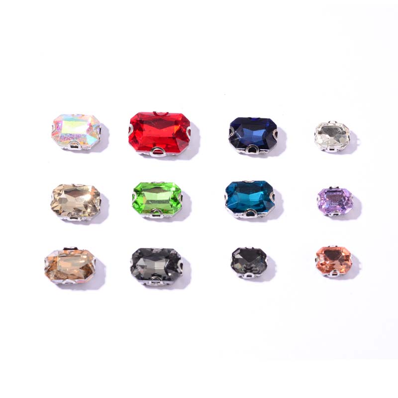 玻璃水钻AF13X18长方八角 D形 白色小规格 玻璃爪钻 手缝钻 DIY 钻石饰品服饰婚纱配件详情图6