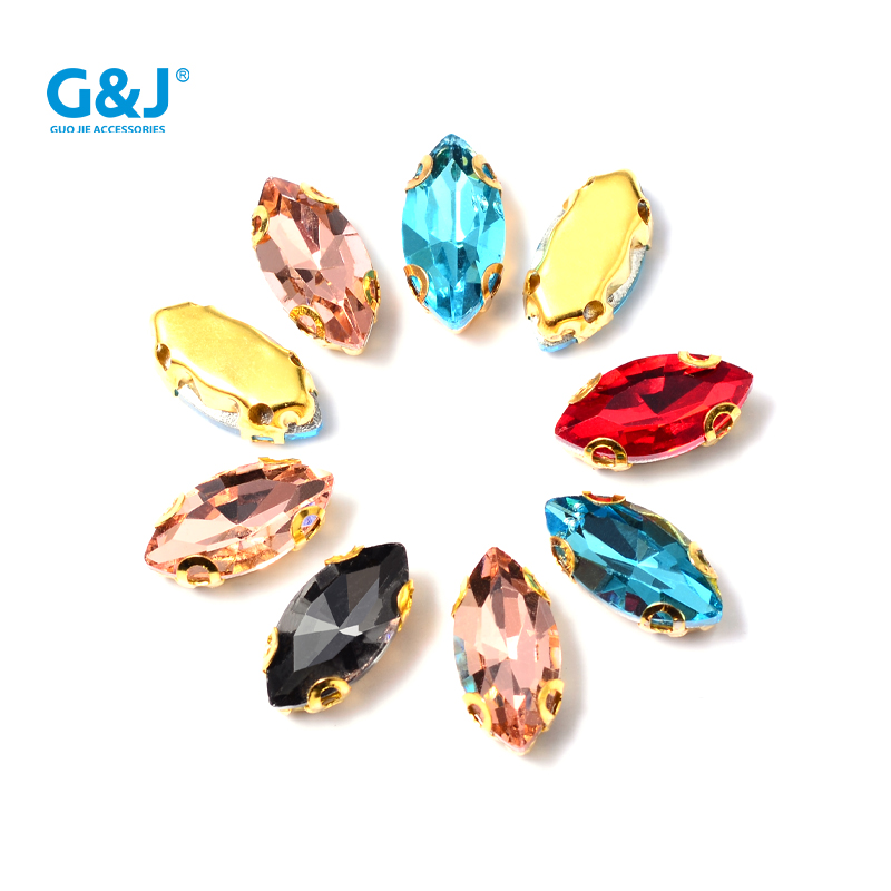 批发D形玻璃爪钻 5*10mm马眼耳朵爪钻 白色 手缝玻璃爪钻 DIY服饰配件详情图7