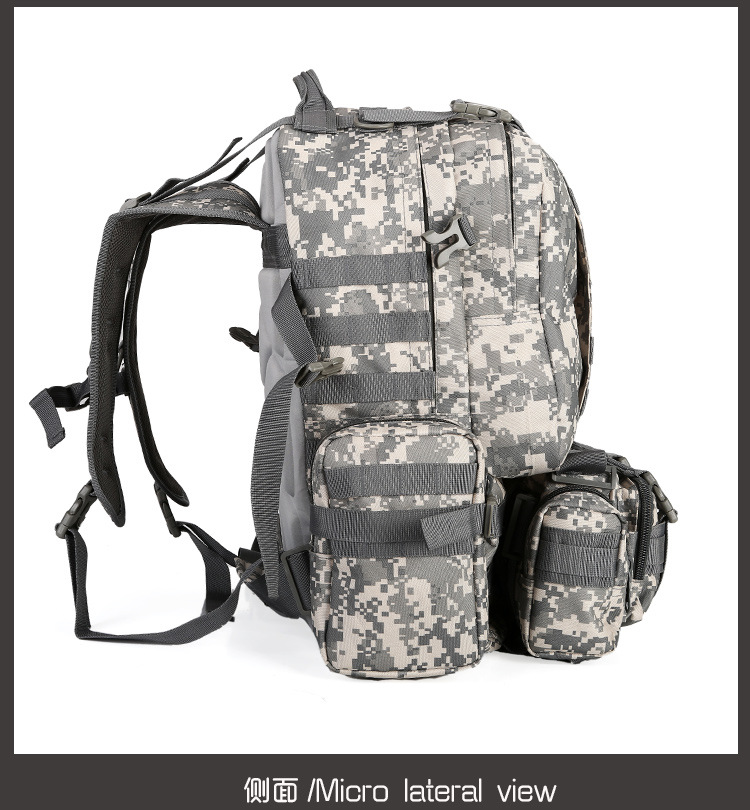Cross-border exclusive outdoor camouflage bags, waterproof military backpacks, tactical large-capacity travel backpacks, combination backpacks detail image 2