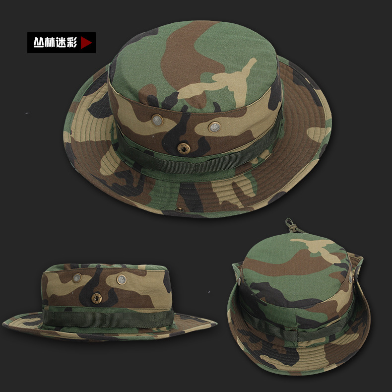 跨境专供开启者迷彩奔尼帽户外登山防晒遮阳渔夫帽战术迷彩奔尼帽详情图5