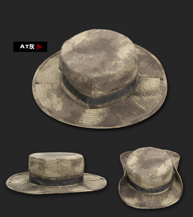 跨境专供开启者迷彩奔尼帽户外登山防晒遮阳渔夫帽战术迷彩奔尼帽详情图2