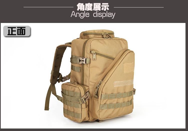 Outdoor sports military enthusiast multi-functional tactical backpack, thickened wear-resistant and waterproof fabric camouflage fashionable backpack detail image 3