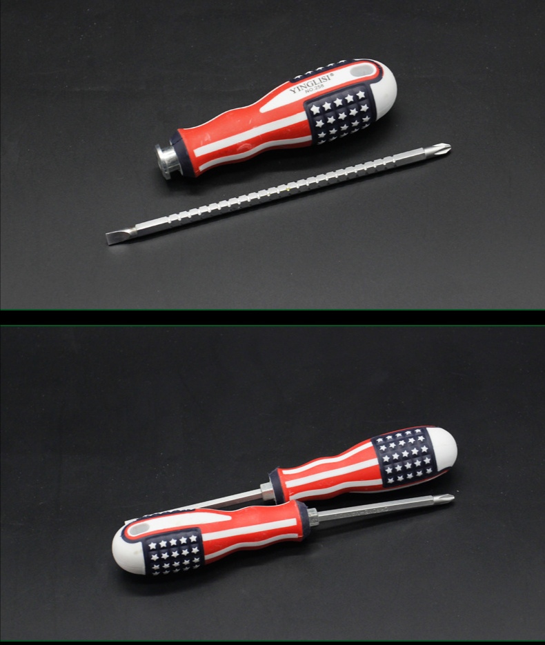 Screwdriver Dual Purpose Manual Screwdriver With Magnetic Head Ladle Rubber Driver Flat-Head Phillips Screwdriver 4 Inches undefined