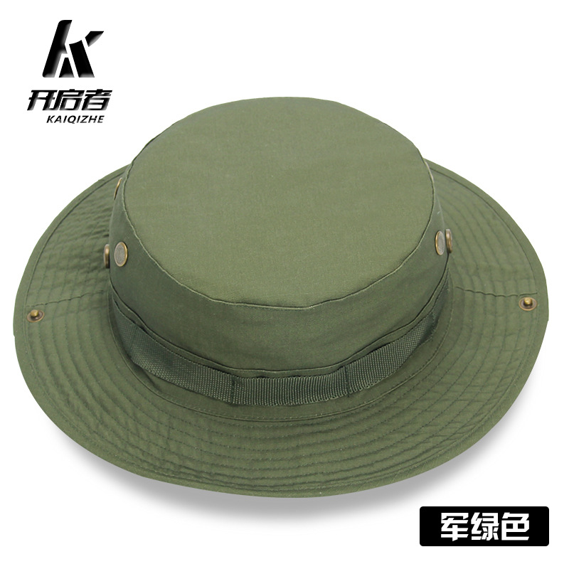 跨境专供开启者迷彩奔尼帽户外登山防晒遮阳渔夫帽战术迷彩奔尼帽细节图