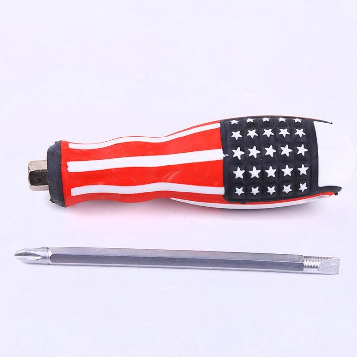 Screwdriver Dual Purpose Manual Screwdriver With Magnetic Head Ladle Rubber Driver Flat-Head Phillips Screwdriver 4 Inches Item Picture