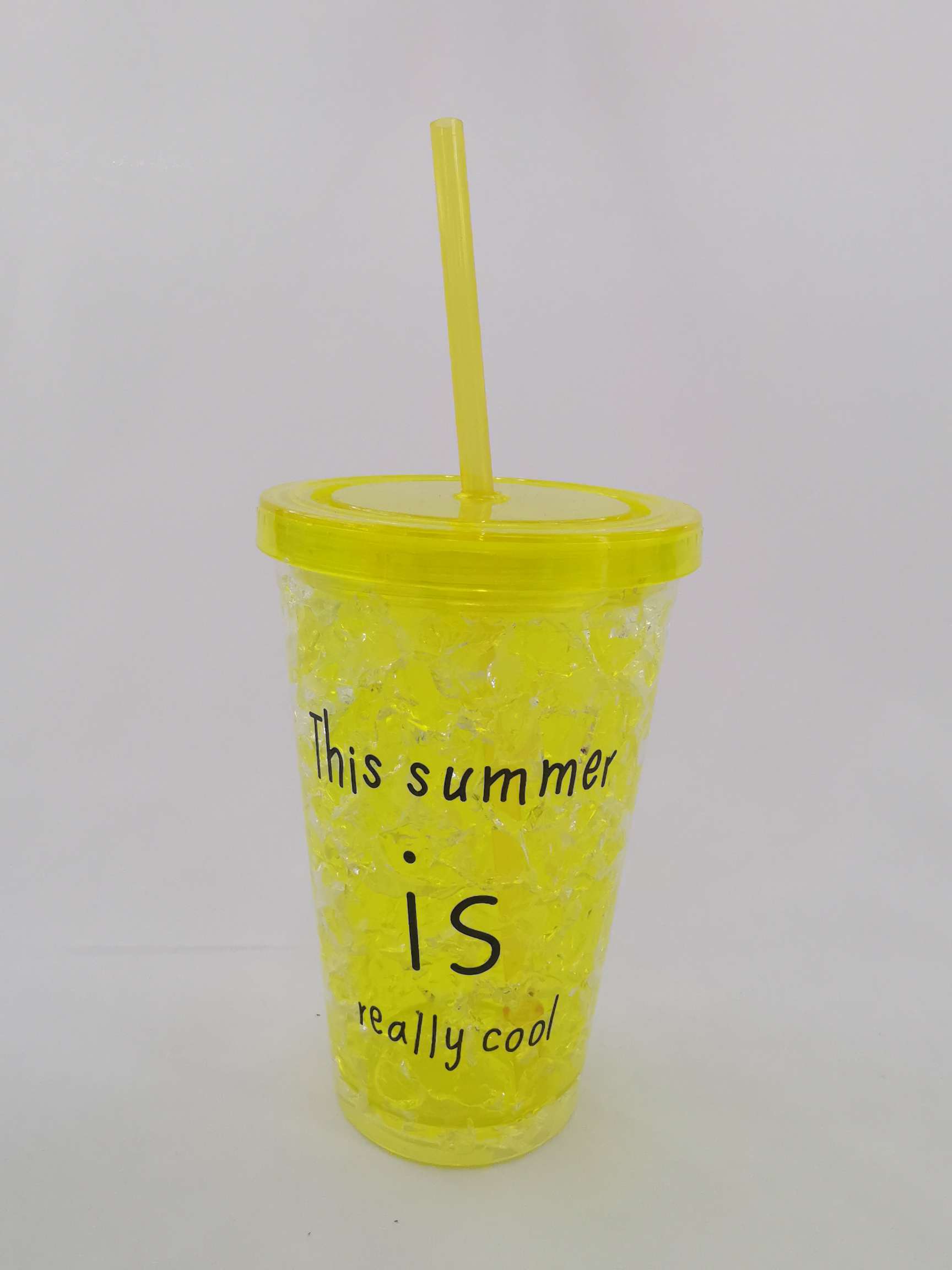 Double-layer straw plastic cup, creative juice cup, ice cup, summer anti-drop portable advertising gift cup, customizable detail image 1